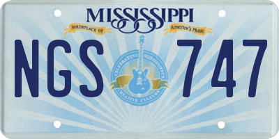 MS license plate NGS747