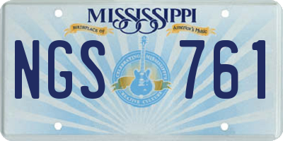 MS license plate NGS761