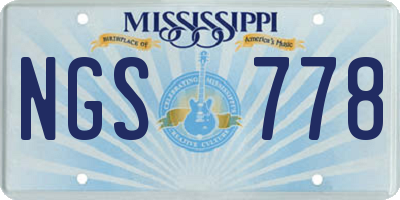 MS license plate NGS778