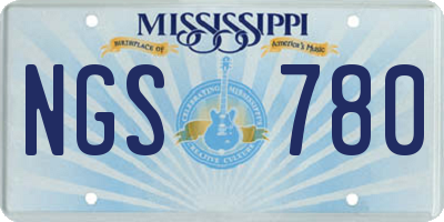 MS license plate NGS780