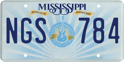 MS license plate NGS784