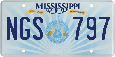 MS license plate NGS797