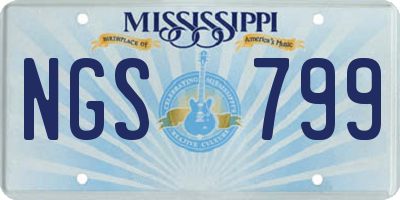 MS license plate NGS799