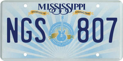 MS license plate NGS807