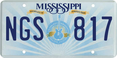 MS license plate NGS817