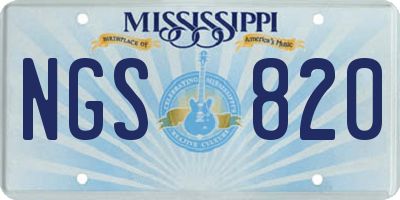 MS license plate NGS820