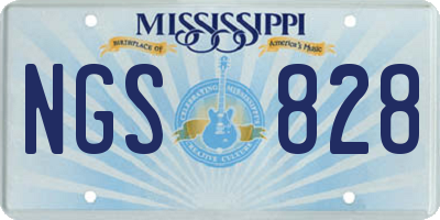 MS license plate NGS828