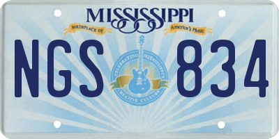 MS license plate NGS834