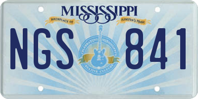 MS license plate NGS841