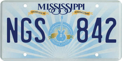 MS license plate NGS842