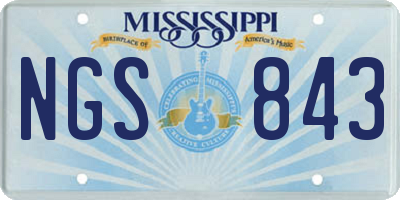 MS license plate NGS843
