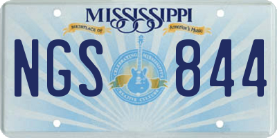 MS license plate NGS844