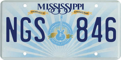 MS license plate NGS846