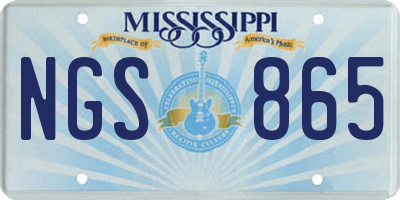 MS license plate NGS865