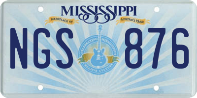 MS license plate NGS876