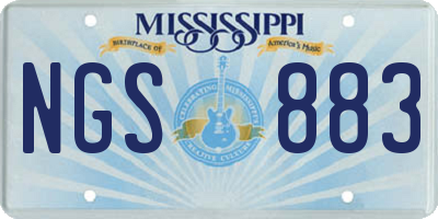 MS license plate NGS883