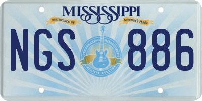 MS license plate NGS886