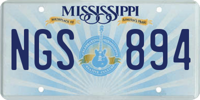 MS license plate NGS894