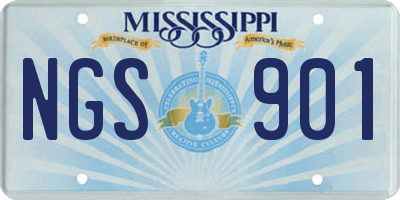 MS license plate NGS901