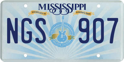 MS license plate NGS907