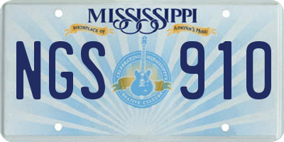 MS license plate NGS910