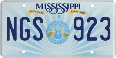 MS license plate NGS923