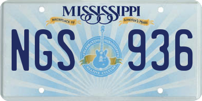 MS license plate NGS936