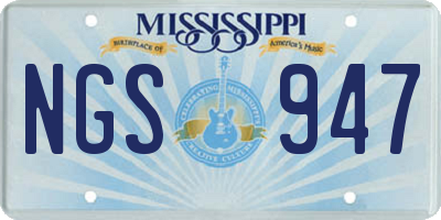 MS license plate NGS947