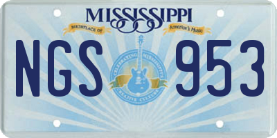 MS license plate NGS953