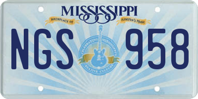 MS license plate NGS958