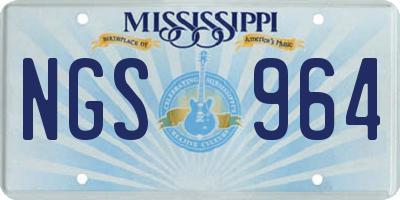 MS license plate NGS964