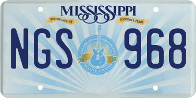 MS license plate NGS968