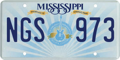 MS license plate NGS973