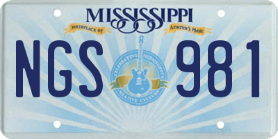 MS license plate NGS981