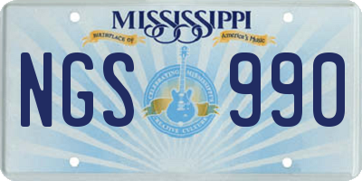 MS license plate NGS990