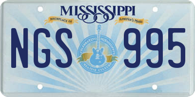 MS license plate NGS995