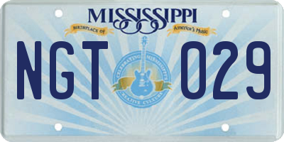 MS license plate NGT029