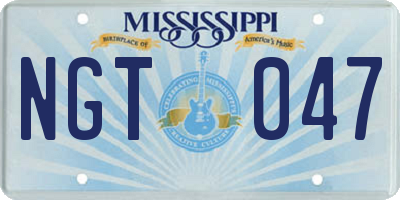 MS license plate NGT047