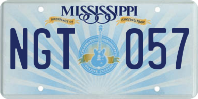 MS license plate NGT057