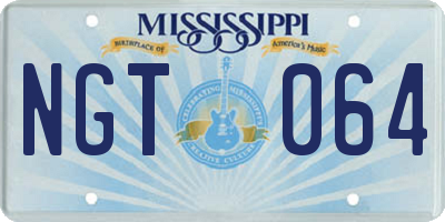 MS license plate NGT064