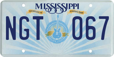 MS license plate NGT067
