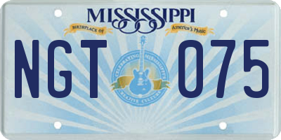 MS license plate NGT075
