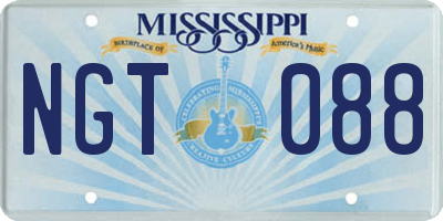 MS license plate NGT088