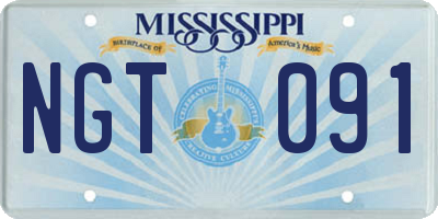 MS license plate NGT091