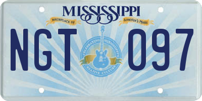 MS license plate NGT097