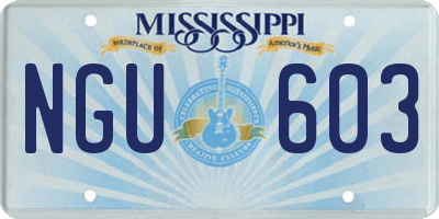 MS license plate NGU603