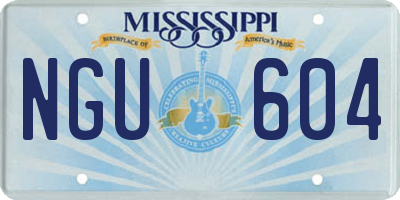MS license plate NGU604