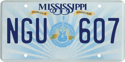 MS license plate NGU607