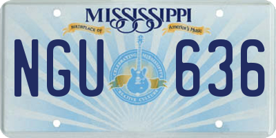 MS license plate NGU636