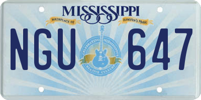 MS license plate NGU647